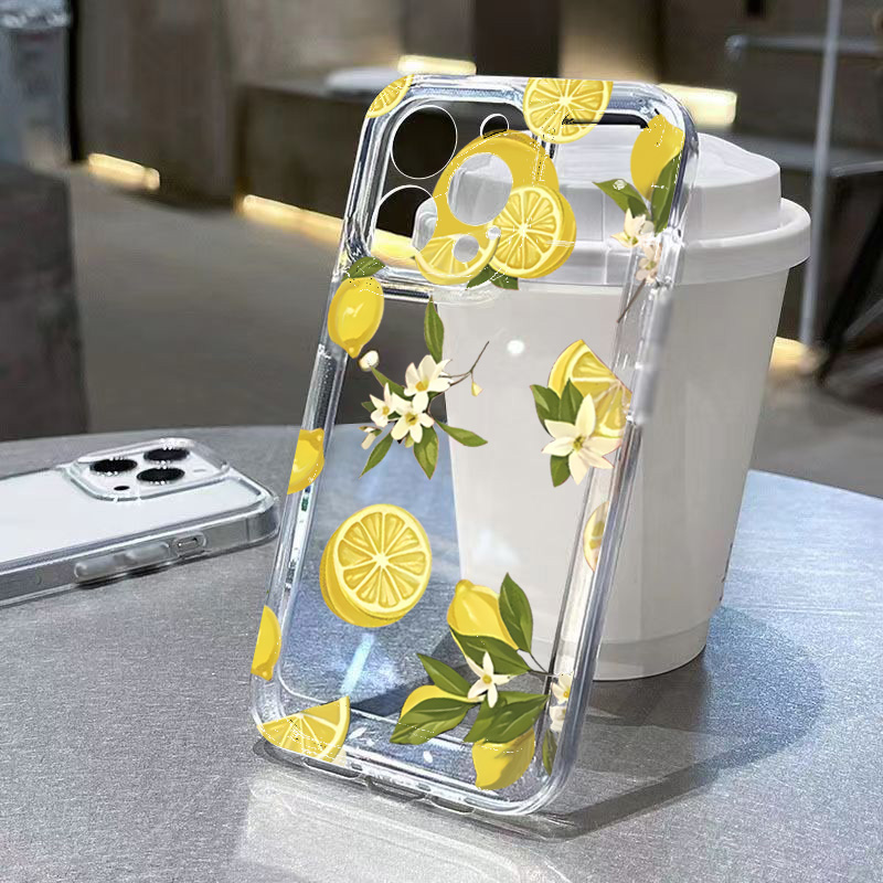 Phone Cases Galaxy S23 - Letnie owoce Cytryna Kwiat Przezroczyste etui